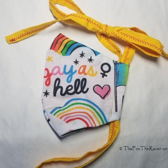 Gay as Hell LGBT+ Equality Fitted Face Mask - Picture 6 of 10